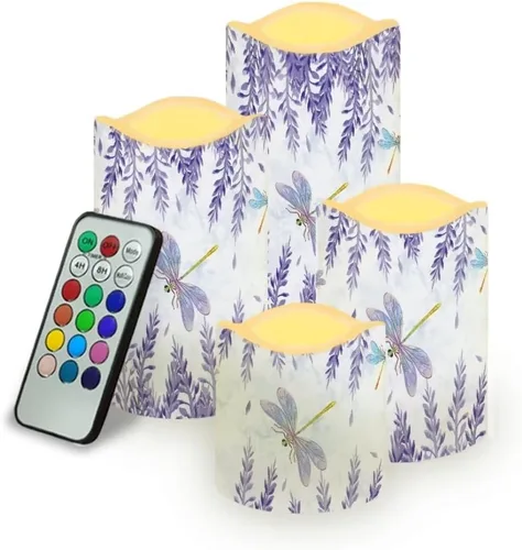 Miniatura 12 de Jeiento American Flag Flameless Candles 4 Pack 4th of July Home Decoration Flower American Flag LED Candles Battery Operated with Timer Remote