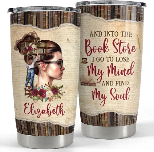 Miniatura 6 de SANDJEST Vaso personalizado de gato negro con texto en inglés «Just A Girls Who Loves Cat», vasos de 20 onzas y 30 onzas con tapa, regalo