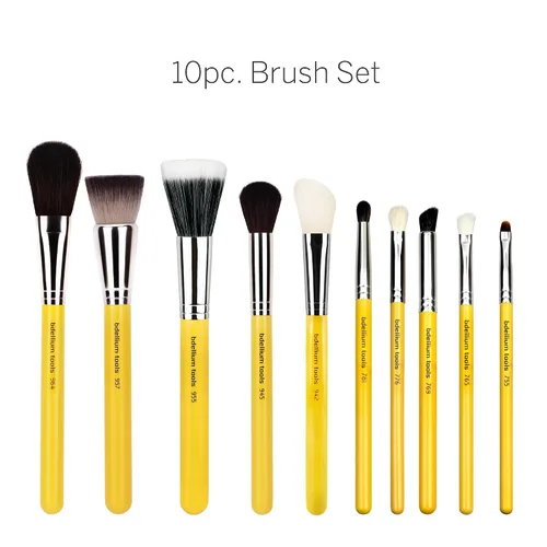 Miniatura 2 de Bdellium Tools Studio Mineral - Juego de brochas con bolsa enrollable, 10 piezas, diseñado para usar con maquillaje mineral (amarillo, 1 unidad)