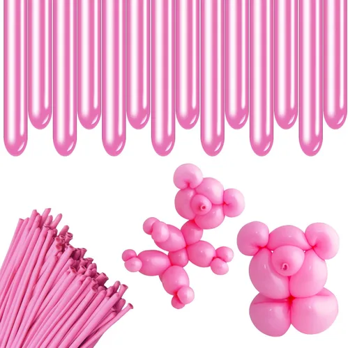 Miniatura 10 de 100 globos mágicos largos de látex grueso de 260Q para modelar con forma de animal, cumpleaños, payasos (marrón)