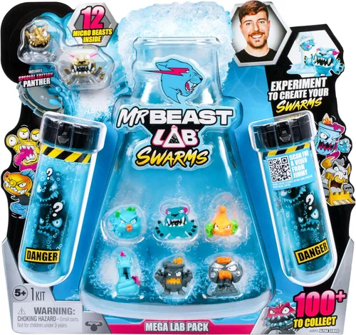 Miniatura 8 de MrBeast Lab Paquete de laboratorio Swarms, experimenta añadiendo agua, agitando tubo de ensayo y revelando 5 unidades de personajes coleccionables