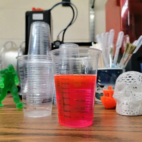 Miniatura 8 de 20 vasos de plástico transparente graduados desechables de 8 onzas para mezclar pintura, manchas, epoxi, resina