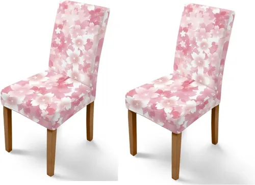 Miniatura 29 de HUGS IDEA Yellow Floral Chair Covers for Dining Room Set of 2 Flowers Kitchen Chair Covers Washable Dining Chairs Slipcovers Cubre Sillas