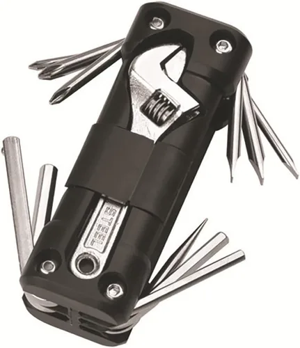 Miniatura 5 de Juego de herramientas multiusos para bicicleta, juego de herramientas de bicicleta con llave hexagonal incluida para carretera, exteriores y Negro