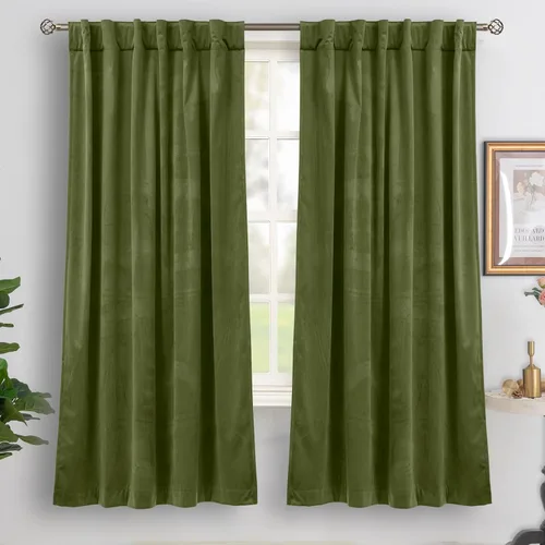 Miniatura 51 de BGment Cortinas de terciopelo rosa polvoriento, 2 paneles de 84 pulgadas, 2 paneles para sala de estar, aislamiento térmico de lujo, reducen
