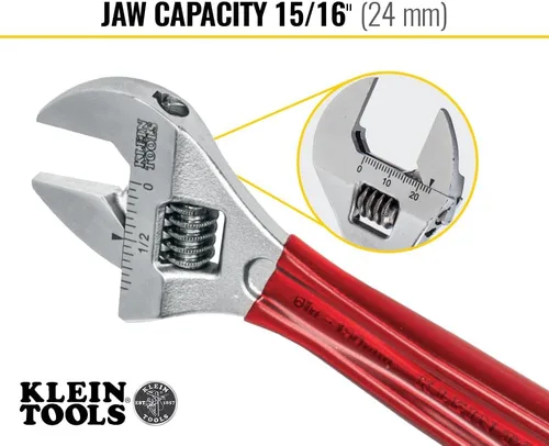 Miniatura 3 de Klein Tools 507-10 llave inglesa ajustable de capacidad extra, 10 pulgadas
