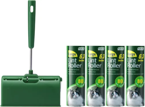 Fedicelly Rodillos de pelusa grandes para pelo de mascotas extra pegajosos para muebles, removedor de pelo de gato y perro para ropa y alfombra, 6.3