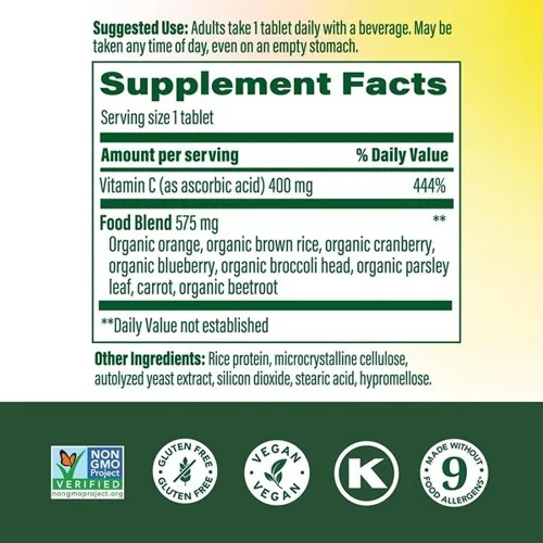 Miniatura 2 de MegaFood Ultra C 400 mg - Suplemento vegano de apoyo inmunológico de vitamina C, suplemento de vitamina C hecho con alimentos reales que incluyen