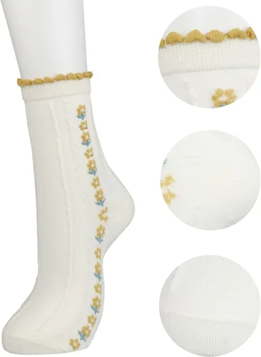 Miniatura 2 de AFADER Calcetines coloridos para mujer, diseño de flores, divertidos, casuales, talla 6-10