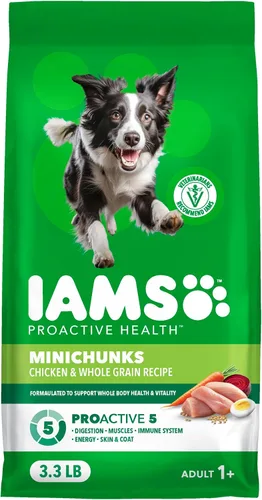 Miniatura 14 de IAMS Proactive Health Adult Minichunks Alimento Seco para Perros receta de Pollo y Granos Integrales, Bolsa de 30 lb
