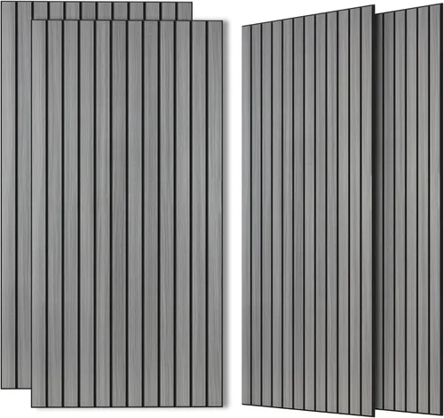Miniatura 17 de Paneles de sonido de chapa de madera, paquete de 10 paneles de pared de 47.2 x 23.6 pulgadas, paneles acústicos decorativos para paredes
