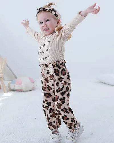 Miniatura 3 de Ropa para bebé recién nacida, conjunto de pantalones florales de manga larga para otoño e invierno