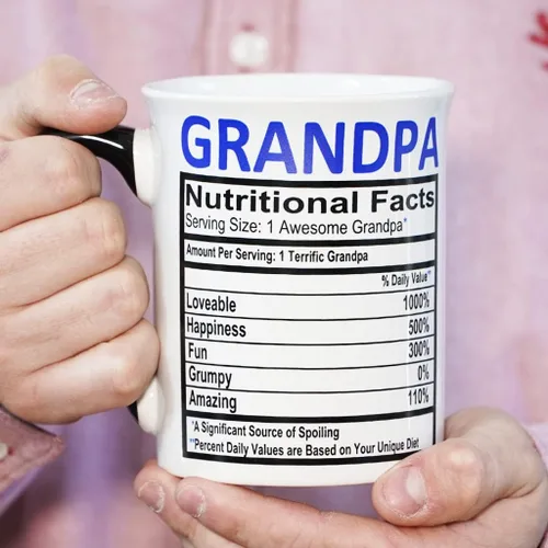 Miniatura 5 de Cottage Creek Taza para abuelo, taza de café de cerámica de 16 onzas con datos nutricionales para abuelos, regalos para hombres, papá, papaw, papaw