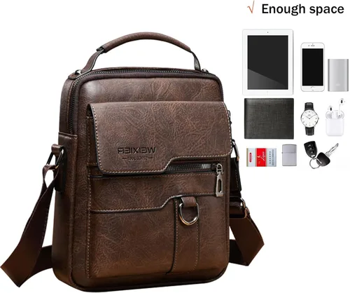 Miniatura 5 de Bolsa de mensajero para hombre, de piel sintética, bolsa de hombro, bolsa de viaje, bolso de hombre, bolso casual, bolsa de mano con personalidad