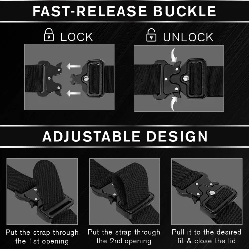 Miniatura 5 de TECEUM Tactical Belt – Heavy-Duty & Quick Release – Military, Work, Rigger, Duty & Utility Belt for Men