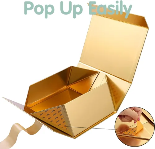 Miniatura 6 de Caja de regalo de Navidad HAPPY POTATO con cinta 9x6.5x3.8 pulgadas, cajas de propuesta para dama de honor con tapa, caja de regalo magnética dorada