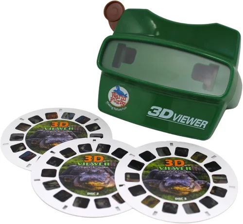 Miniatura 2 de WARM FUZZY Toys 3D Viewfinder (Aligator) - Visor para niños y adultos, juguetes clásicos, visor de diapositivas, visor de carrete 3D, retro