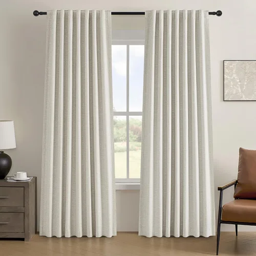 Miniatura 38 de Cortinas opacas de 54 pulgadas de largo para dormitorio, sala de estar, cortinas beige con aislamiento térmico, oscurecimiento de la habitación