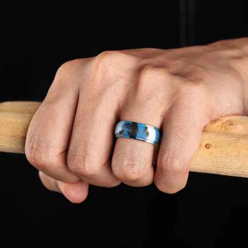 Miniatura 42 de Egnaro - Anillos de silicona para hombre, 25/64 pulgadas (10 mm) de ancho y 3/32 pulgadas (2.5 mm) de grosor, alianzas de boda de goma, paquete