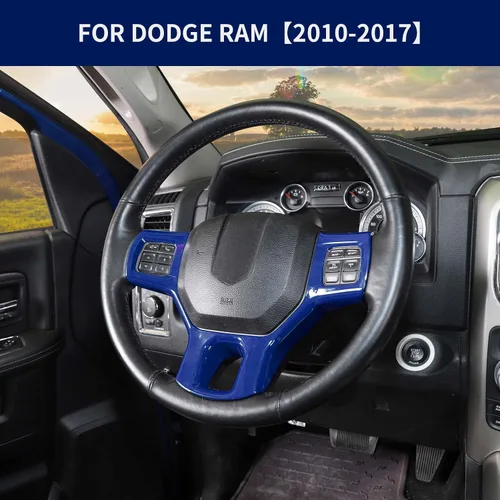 Miniatura 7 de Hoolcar Funda interior para volante de ABS compatible con accesorios Dodge RAM 2010-2017, color azul