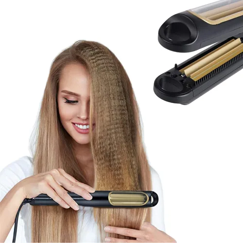 Miniatura 7 de Hann Plancha para prensar cabello automático, rizador de peinado esponjoso voluminizador, rizador de corrugado, antiestático, temperatura ajustable