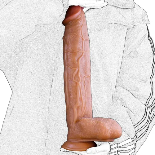 Miniatura 10 de Consolador negro súper enorme de 17.3 pulgadas, consolador de polla larga, monstruo gigante, juguete sexual anal grueso y grande con consoladores