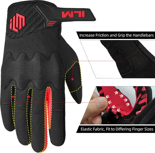 Miniatura 4 de ILM Guantes de motocicleta para adultos, motocross, ATV MTB, guantes de bicicleta de montaña, guantes de pantalla táctil de dedo completo