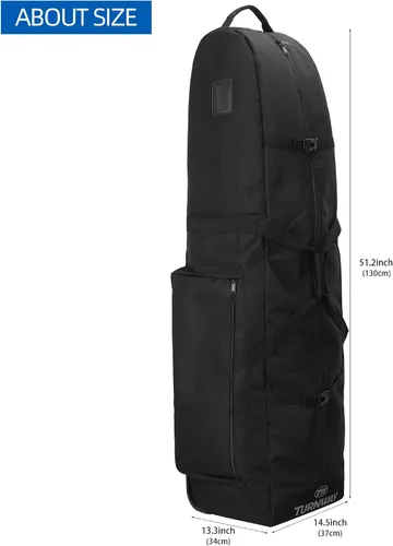 Miniatura 3 de TurnWay Bolsa de viaje de golf acolchada plegable, bolsa de golf de poliéster 900D resistente al agua, bolsa de transporte de golf con ruedas