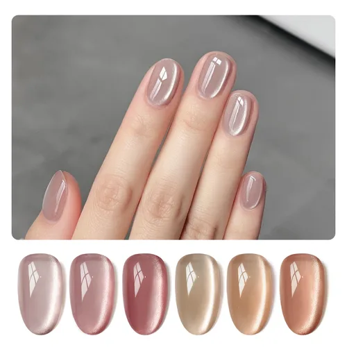 Miniatura 17 de GAOY Juego de esmaltes de uñas de gel con purpurina de ojo de gato con imán y galaxia colorida para ojos de gato holográficos, manicura de gel