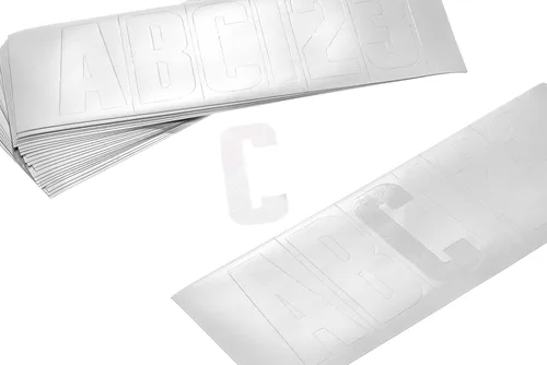 Miniatura 4 de Attwood 14142-7 Kit de letras y números de vinilo impermeable de 148 piezas, acabado negro Blanco