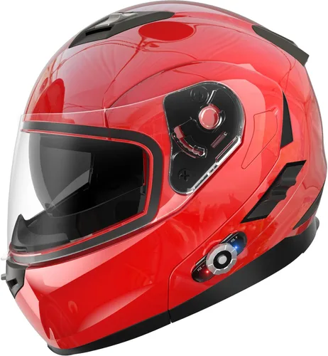 Miniatura 9 de FreedConn BM2-S - Casco de motocicleta con Bluetooth y función de marcación de voz, manos libres, 500 m/ 2 – 3 conductores, DOT con Bluetooth