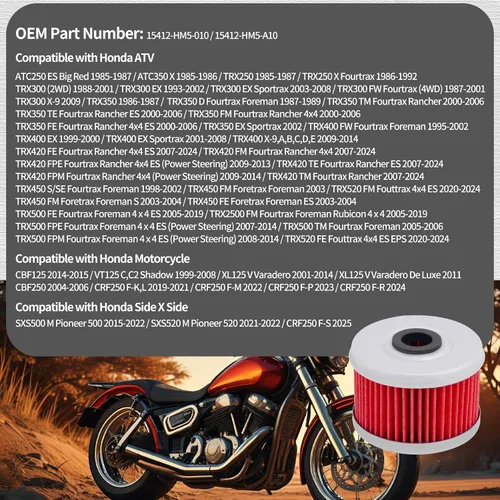 Miniatura 7 de AHL 113 Filtro de aceite 15412-HM5-010 15412-HM5-A10 compatible con Honda TRX350FE Rancher 4X4 ES 350 2000-2006 (paquete de 3)