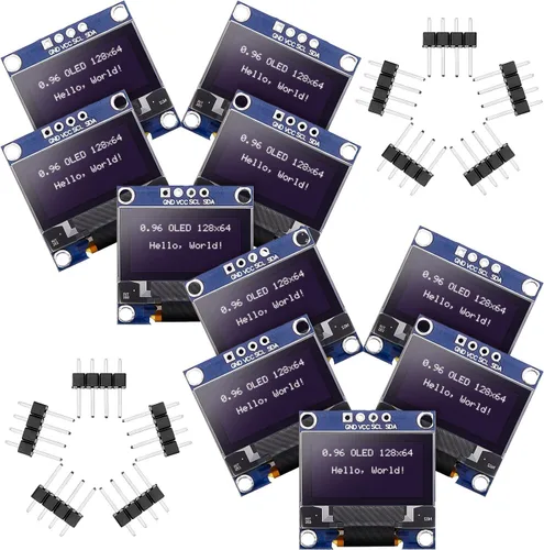 Frienda Módulo de pantalla OLED I2C Controlador de pantalla OLED IIC I2C Tabellone Seriale con pantalla Auto-Luminoso Compatible con Blanco