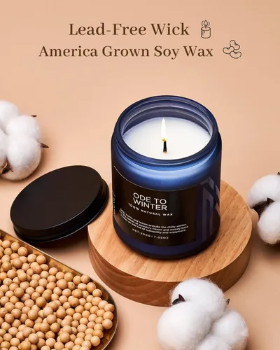 Miniatura 3 de M&SENSE Ode to Winter - Vela perfumada para el hogar, cera de soja natural, mecha de algodón, aroma de invierno, 7.05 onzas hasta 50 horas de tiempo