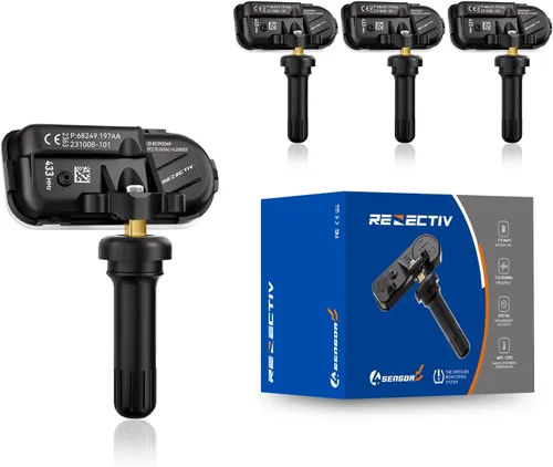 RENECTIV Paquete de 4 sensores TPMS, sensores de monitor de presión de neumáticos de 433 Mhz compatibles con RAM 2014-2022 1500 2500 3500 4500 5500