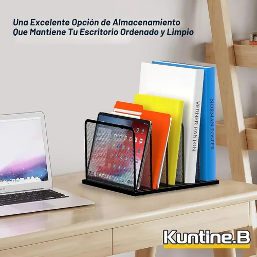 Miniatura 7 de Kuntine.B Organizador de archivos de escritorio, 5 secciones, organizador de escritorio vertical de malla, clasificador de archivos, organización