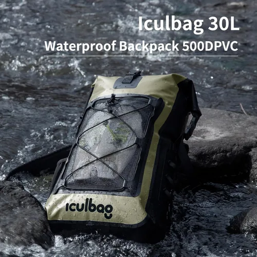 Miniatura 5 de Bolsas Secas Mochila Impermeable para Mujeres Hombres Viaje Bolsa Seca Mochila Bolsa Impermeable para Kayak Playa Navegación 30L/40L Verde Armada