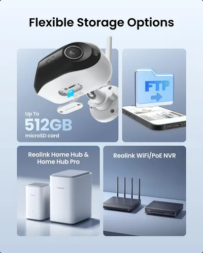 Miniatura 6 de REOLINK Cámara de seguridad panorámica de 180° de 4K 8MP con lente dual, Wi-Fi 6 de doble banda 2.4/5GHz, seguimiento de movimiento, hasta 512GB