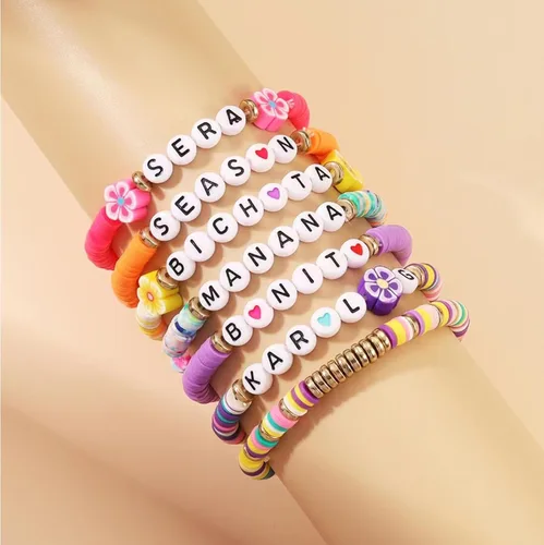 Miniatura 3 de YOUGANNA Juego de 7 pulseras de temporada de Manana Bichota para mujeres, trajes de concierto de Karo, joyería para adolescentes, niñas, pulsera