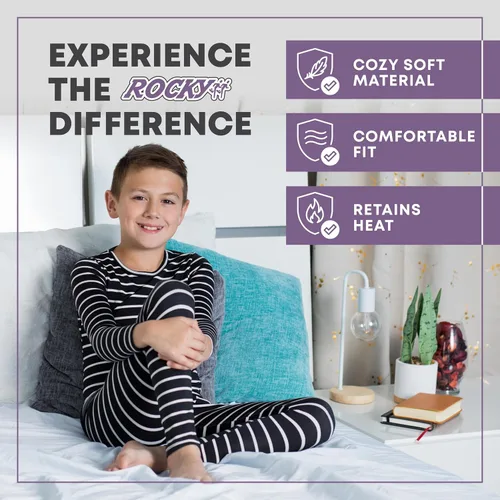 Miniatura 6 de Rocky Ropa interior térmica para niños, ropa interior larga para niños, capa base para clima frío/esquí