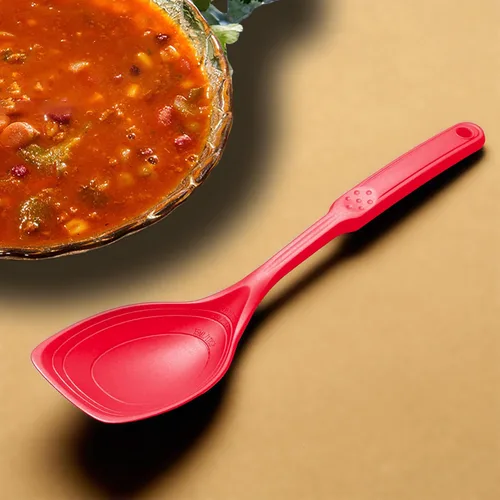 Miniatura 8 de Cuchara de cocina grande de silicona, juego de cuchara sólida antiadherente con perno profundo y marca de medición para mezclar, servir, escurrir