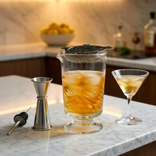 Miniatura 6 de Homestia Vaso mezclador de cóctel de cristal con tallo de 22 onzas, vidrio agitador sin plomo con base pesada para Martini, Old Fashioned