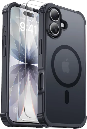 Miniatura 40 de Funda para iPhone Air [compatible con MagSafe] [2 protectores de pantalla] [prueba de caídas de grado militar] Funda magnética resistente