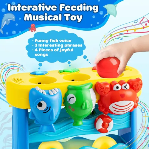 Miniatura 2 de V-Opitos Juguetes Musicales para Niños y Niñas de 1, 2 Años, Juguetes Interactivos de Alimentación para Bebés de 12-18 Meses, Juguetes de Educación