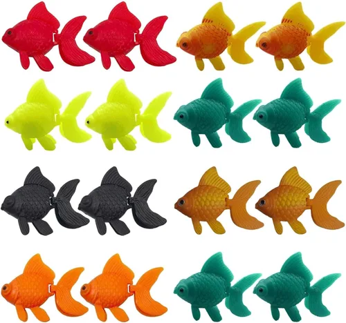 16 peces de acuario falsos, decoraciones de pecera, peces de colores falsos para pecera, peces de plástico realistas artificiales en movimiento
