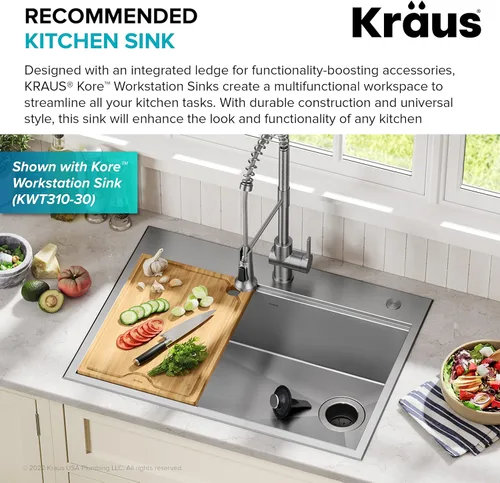 Miniatura 14 de KRAUS WasteGuard KWD100-33MBL - Triturador de basura ultra silencioso de 1/3 HP con conexión rápida, cubierta de drenaje para fregadero de cocina