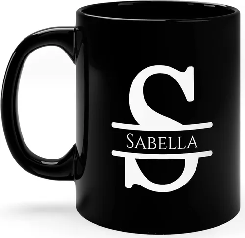 Miniatura 24 de Taza de café personalizada con monograma, letra inicial A personalizada para mujeres, hombres, niñas, niños, papás, mamás amigos, taza de café