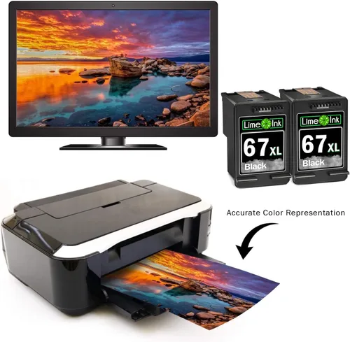 Miniatura 4 de Limeink 2 cartuchos de tinta remanufacturados de repuesto para HP Ink 67 XL para HP 67xl Black Cartridge 67xl Impresora Black Envy 6000 para 67-2
