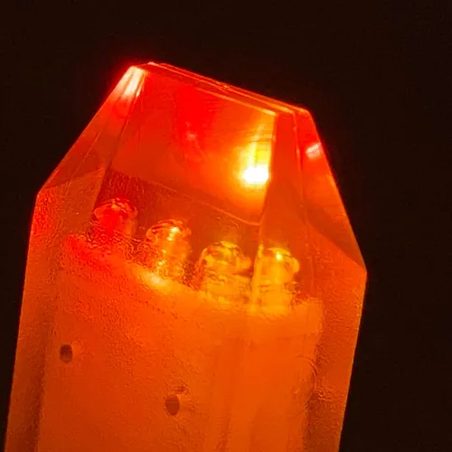 Miniatura 3 de Kit de prisma de 4 facetas con luces de llama, luces LED ámbar naranja y rojo, funciona con pilas, paquete de 2 para efectos especiales, iluminación