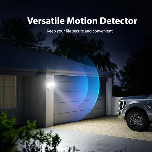 Miniatura 5 de Onforu Paquete de 2 luces LED de 75 W con sensor de movimiento para exteriores, iluminación exterior de atardecer al amanecer de 7000 lm, luz